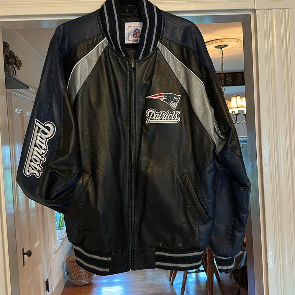 Leather mens Patriots jacket